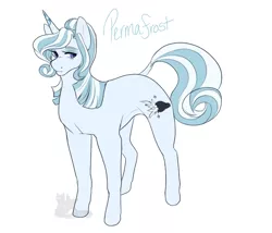 Size: 700x600 | Tagged: safe, artist:arexstar, derpibooru import, oc, oc:permafrost, pony, unicorn, female, mare, offspring, parent:hoity toity, parent:trixie, simple background, solo, white background