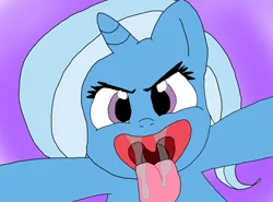 Size: 2160x1600 | Tagged: suggestive, artist:edwardhamham, derpibooru import, trixie, pony, unicorn, drool, drool string, endosoma, esophagus, gullet, imminent vore, mawshot, non-fatal vore, offscreen character, open mouth, oral invitation, pov, saliva puddle, salivating, slimy, taste buds, trixie predamoon, uvula, vore