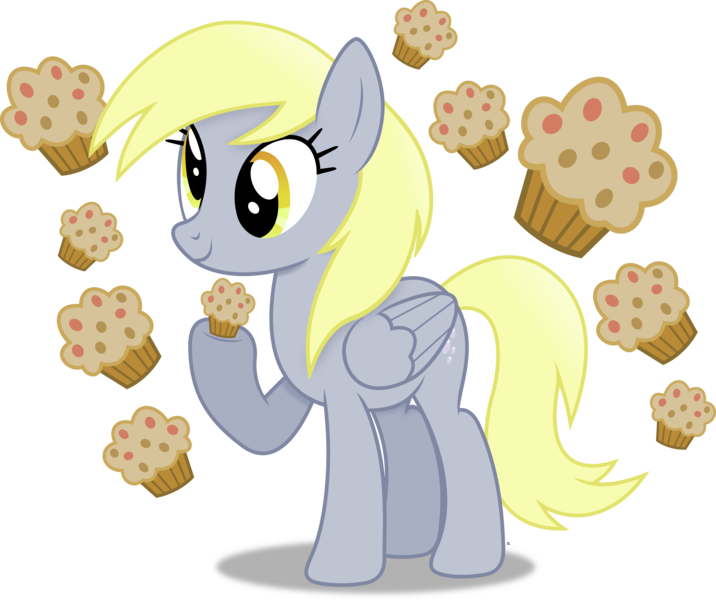 Size: 5472x4588 | Tagged: safe, artist:anime-equestria, derpibooru import, derpy hooves, pegasus, pony, alternate hairstyle, cute, derp, female, food, happy, mare, muffin, simple background, smiling, solo, transparent background, vector, wings