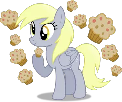 Size: 5472x4588 | Tagged: safe, artist:anime-equestria, derpibooru import, derpy hooves, pegasus, pony, alternate hairstyle, cute, derp, female, food, happy, mare, muffin, simple background, smiling, solo, transparent background, vector, wings