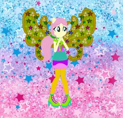 Size: 736x708 | Tagged: safe, artist:selenaede, artist:user15432, derpibooru import, fluttershy, fairy, human, equestria girls, alternate hairstyle, barely eqg related, base used, boots, clothes, cosmix, crossover, fairy wings, fairyized, high heel boots, high heels, leggings, ponied up, ponytail, rainbow s.r.l, shoes, stars, wings, winx, winx club, winxified