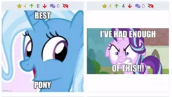 Size: 578x328 | Tagged: angry, derpibooru, derpibooru import, juxtaposition, meme, meta, safe, starlight glimmer, trixie, twibooru