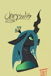 Size: 834x1257 | Tagged: artist:totaltiki, bust, derpibooru import, portrait, profile, queen chrysalis, safe, signature, solo