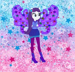 Size: 736x708 | Tagged: safe, artist:selenaede, artist:user15432, derpibooru import, rarity, fairy, human, equestria girls, alternate hairstyle, barely eqg related, base used, boots, clothes, cosmix, crossed arms, crossover, fairy wings, fairyized, high heel boots, high heels, leggings, ponied up, rainbow s.r.l, shoes, stars, wings, winx, winx club, winxified