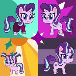 Size: 2048x2048 | Tagged: safe, artist:kuroinuhiraff, derpibooru import, starlight glimmer, pony, unicorn, my little pony: pony life, the cutie map, the last problem, age progression, clothes, equal cutie mark, female, filly, filly starlight glimmer, g4 to g4.5, headmare starlight, older, older starlight glimmer, pigtails, s5 starlight, style emulation, suit, younger