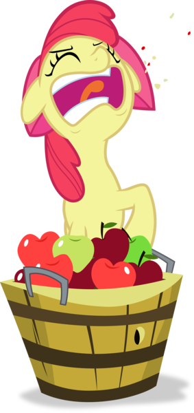 Size: 1888x4000 | Tagged: safe, artist:frownfactory, derpibooru import, screencap, apple bloom, earth pony, pony, sisterhooves social, apple, basket, burp, eyes closed, faic, female, filly, food, great moments in animation, open mouth, simple background, solo, transparent background, vector