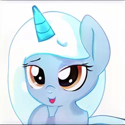 Size: 1024x1024 | Tagged: safe, artist:thisponydoesnotexist, derpibooru import, machine learning generated, pony, horn, image, jpeg, neural network, open mouth, simple background, solo, white background