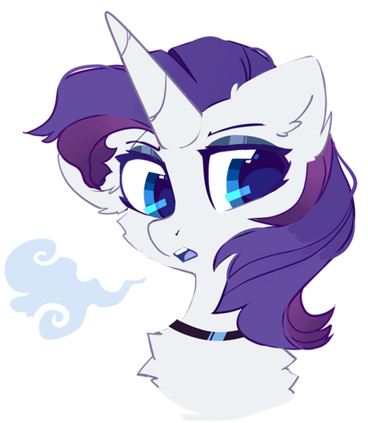 Size: 648x743 | Tagged: safe, artist:mirtash, derpibooru import, rarity, pony, unicorn, alternate hairstyle, choker, solo