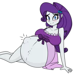 Size: 3000x3000 | Tagged: suggestive, artist:funble, artist:thenypod4, derpibooru import, rarity, anthro, equestria girls, belly, belly button, big belly, breasts, clothes, female, females only, high res, huge belly, hyper, hyper belly, hyper pregnancy, impossibly large belly, kicking, lingerie, preggity, pregnant, pregnant equestria girls, simple background, solo, solo female, transparent background