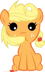 Size: 11927x18940 | Tagged: safe, artist:iamadinosaurrarrr, derpibooru import, applejack, pony, absurd resolution, baby, baby pony, babyjack, cute, female, filly, foal, nom, silly, silly pony, simple background, transparent background, vector, younger