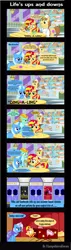 Size: 5051x17757 | Tagged: safe, artist:vector-brony, derpibooru import, donut joe, lightning dust, sunset shimmer, trixie, pegasus, pony, unicorn, absurd resolution, comic, frown, les miserables, magic, magic trick