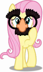 Size: 11983x20000 | Tagged: absurd resolution, artist:awesomeluna, derpibooru import, female, fluttershy, groucho mask, safe, simple background, solo, transparent background, vector