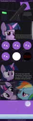 Size: 6400x23400 | Tagged: safe, artist:parclytaxel, derpibooru import, rainbow dash, twilight sparkle, twilight sparkle (alicorn), alicorn, pony, .svg available, absurd resolution, cloudsdale, comic, dobsonian, female, mare, meteor, moon, night, stars, telescope, vector