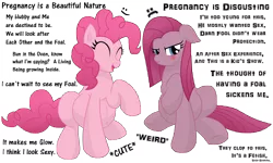 Size: 18000x10800 | Tagged: absurd resolution, artist:xniclord789x, blushing, dead source, derpibooru import, duality, floppy ears, fourth wall, frown, happy, meta, mood swing, pinkamena diane pie, pinkie pie, preggy pie, pregnant, sad, safe, simple background, smiling, transparent background