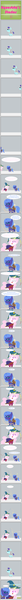 Size: 586x16246 | Tagged: safe, artist:zacatron94, derpibooru import, princess celestia, princess luna, pony, arrow, arrow in the knee, arrow to the knee, blood, bow (weapon), bow and arrow, cewestia, clothes, cute, equestria's stories, eyepatch, female, filly, hat, injured, magic, royal guard, south park, weapon, woona, younger