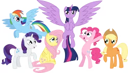 Size: 16424x9424 | Tagged: safe, artist:eillahwolf, derpibooru import, applejack, fluttershy, pinkie pie, rainbow dash, rarity, twilight sparkle, twilight sparkle (alicorn), alicorn, pony, absurd resolution, female, mane six, mare