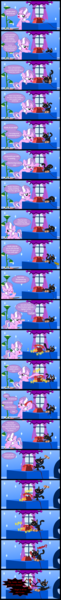 Size: 2000x19731 | Tagged: safe, artist:magerblutooth, derpibooru import, diamond tiara, oc, oc:dazzle, cat, pony, comic:diamond and dazzle, comic, mallet, phone