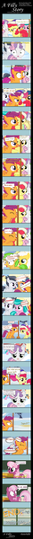 Size: 1325x21487 | Tagged: safe, artist:shutterflyeqd, derpibooru import, apple bloom, apple squash, aquamarine, cheerilee, first base, rumble, scootaloo, sunny daze, sweetie belle, a christmas story, abuse, apple family member, comic, cutie mark crusaders, licking, parody, scootabuse, snow, stuck, tongue out, tongue stuck to pole, vulgar