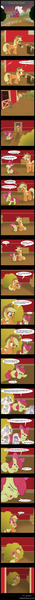 Size: 1024x17525 | Tagged: apple bloom, applejack, artist:naterrang, comforting, comic, comic:core of the apple, cookie crumbles, crying, derpibooru import, diamond tiara, feels, filthy rich, parent, pipsqueak, sad, safe, sweetie belle, winona