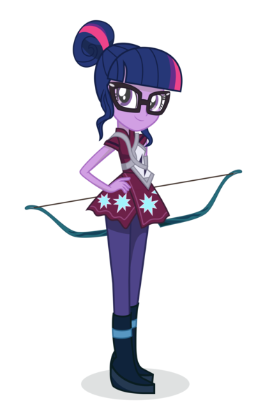 Size: 10000x16364 | Tagged: safe, artist:ivacatherianoid, derpibooru import, sci-twi, twilight sparkle, equestria girls, friendship games, absurd resolution, archery, bow (weapon), canterlot high, clothes, crystal prep academy, crystal prep shadowbolts, female, glasses, simple background, solo, transparent background, vector