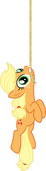 Size: 5000x18432 | Tagged: safe, artist:aethon056, derpibooru import, applejack, earth pony, pony, look before you sleep, .svg available, absurd resolution, female, hanging, mare, mouth hold, rope, simple background, solo, swingjack, transparent background, vector