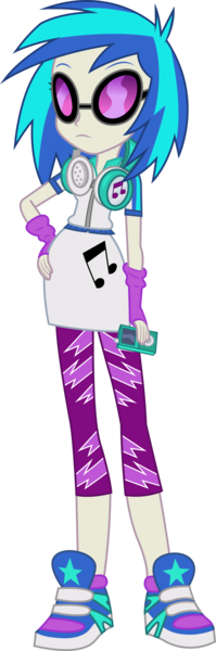 Size: 7188x21712 | Tagged: safe, artist:sugar-loop, derpibooru import, vinyl scratch, equestria girls, music to my ears, rainbow rocks, .ai available, .svg available, absurd resolution, adobe illustrator, background human, clothes, female, hand on hip, headphones, ipod, shoes, simple background, sneakers, solo, sunglasses, transparent background, vector
