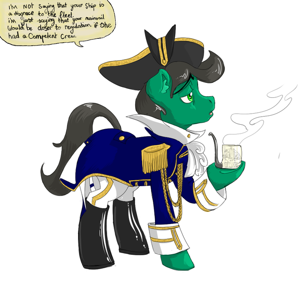 Size: 1000x1000 | Tagged: safe, artist:compound lift, artist:compoundlift, oc, oc:greenhoof, unofficial characters only, earth pony, pony, clothes, dialogue, ear fluff, hat, hoof hold, male, open mouth, pipe, raised hoof, solo, stallion