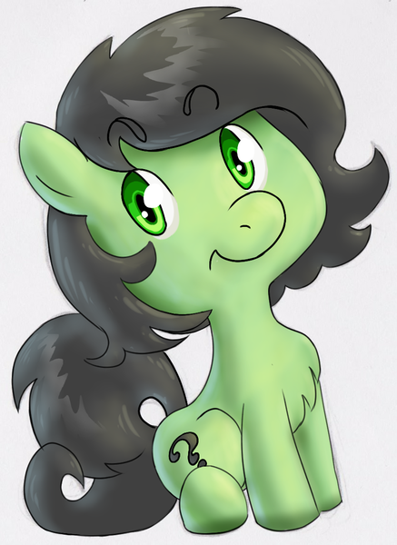 Size: 844x1160 | Tagged: safe, artist:compound lift, artist:compoundlift, artist:lockhe4rt, edit, oc, oc:anonfilly, unofficial characters only, earth pony, pony, chest fluff, colored, female, filly, looking at you, simple background, sitting, solo, white background