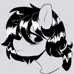 Size: 3000x3000 | Tagged: safe, artist:viktiipunk, derpibooru import, oc, oc:floor bored, pony, bust, female, image, mare, monochrome, png, portrait, solo