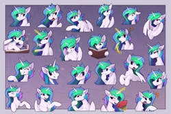 Size: 6000x4000 | Tagged: safe, artist:yakovlev-vad, derpibooru import, princess celestia, alicorn, pony, absurd resolution, alternate hairstyle, angry, banana, blushing, book, commission, cup, cute, cutelestia, emotional spectrum, emotions, eyes closed, fan, female, food, glowing horn, grin, happy, horn, image, juice, juice box, magic, mare, open mouth, png, reading, smiling, solo, tea, teacup, telekinesis, wide eyes