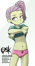 Size: 798x1500 | Tagged: suggestive, artist:oldskullkid, banned from derpibooru, lily pad (equestria girls), human, equestria girls, cameltoe, child, clothes, female, lolicon, panties, underage, underwear, young