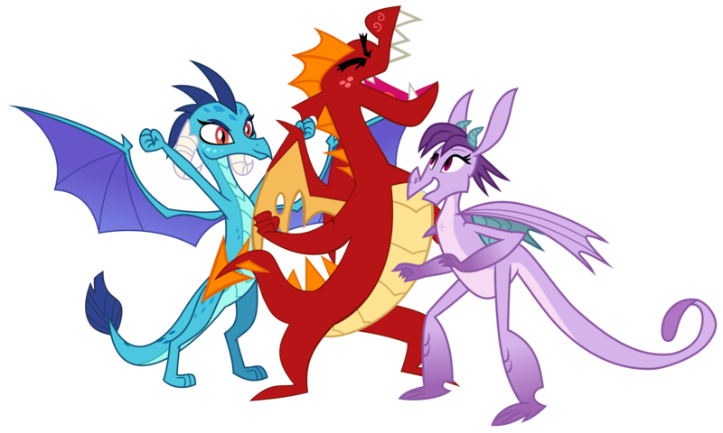 Size: 4741x2842 | Tagged: safe, alternate version, artist:dutchcrafter, artist:melisareb, artist:suramii, derpibooru import, edit, garble, princess ember, prominence, dragon, shadow play, triple threat, absurd resolution, background dragon, cute, dominant, dragoness, emble, eyes closed, female, garbinence, harem, image, inkscape, looking up, male, open mouth, png, polyamory, promibetes, proud, shipping, simple background, smiling, straight, .svg available, teenaged dragon, teeth, transparent background, trio, vector