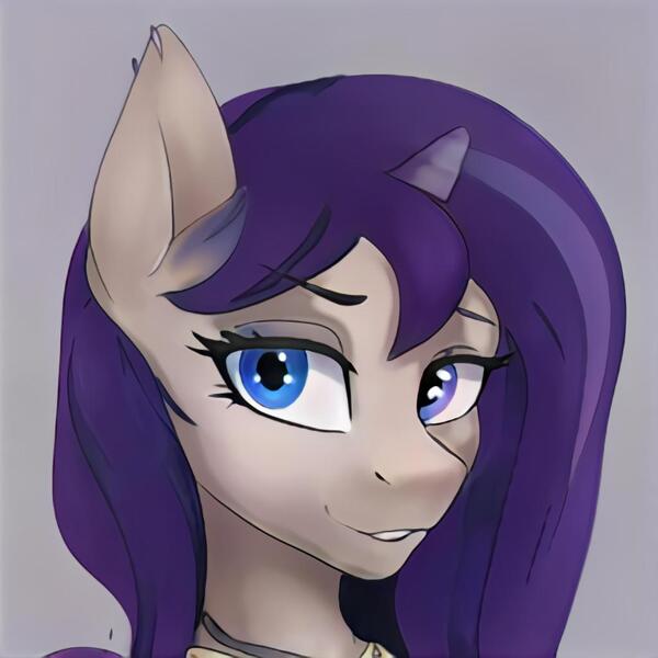 Size: 1024x1024 | Tagged: safe, artist:thisponydoesnotexist, derpibooru import, machine learning generated, pony, horn, image, jpeg, neural network, simple background