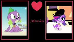 Size: 774x440 | Tagged: safe, artist:darkmagicianmon, derpibooru import, spike, crossover, crossover shipping, female, image, littlest pet shop, male, meme, png, shipping, straight, zoespike, zoe trent