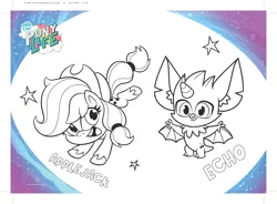 Size: 3875x2847 | Tagged: safe, derpibooru import, official, part of a set, applejack, earth pony, pony, my little pony: pony life, spoiler:pony life s02, activity sheet, coloring page, echo, image, my little pony logo, png, wild siders