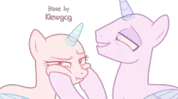 Size: 1237x692 | Tagged: safe, artist:klewgcg, derpibooru import, oc, unofficial characters only, alicorn, pony, alicorn oc, bald, base, bust, cheek squish, duo, eyelashes, female, grin, horn, image, male, mare, png, simple background, smiling, squishy cheeks, stallion, transparent background, unamused, wings