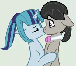 Size: 887x767 | Tagged: safe, artist:jadethepegasus, derpibooru import, octavia melody, sonata dusk, female, image, kissing, lesbian, png, shipping, sontavia