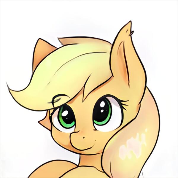 Size: 1024x1024 | Tagged: safe, artist:thisponydoesnotexist, derpibooru import, machine learning generated, pony, image, jpeg, neural network, not applejack, simple background, white background