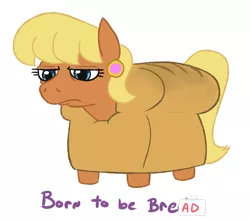 Size: 774x681 | Tagged: safe, artist:jargon scott, derpibooru import, ms. harshwhinny, ponified, bread pony, earth pony, food pony, original species, pony, bread, female, food, image, mare, png, simple background, solo, unamused, white background