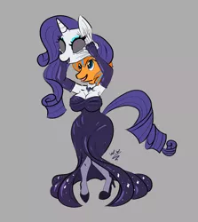 Size: 1711x1914 | Tagged: safe, artist:widdlywham, derpibooru import, rarity, oc, oc:cold front, anthro, pegasus, unicorn, clothes, costume, crossdressing, disguise, dress, dressing, dressup, evening gloves, eyeshadow, gloves, high heels, image, impersonating, jewelry, jpeg, long gloves, makeup, male, mask, masking, necklace, opera gloves, pegasus oc, ponysuit, shoes, simple background, solo, solo male, suit, suiting, suiting up, wings, wrinkle, wrinkles