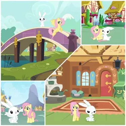 Size: 1024x1024 | Tagged: safe, artist:redyoshi1992, derpibooru import, angel bunny, fluttershy, pegasus, pony, rabbit, animal, comic, duo, female, fluttershy's cottage, image, jpeg, male, mare, micro, ponyville, requested art