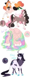Size: 1500x3800 | Tagged: safe, artist:arexstar, derpibooru import, oc, oc:aura song, oc:neapolitan, oc:peony, oc:starry obsidian, unofficial characters only, earth pony, pegasus, pony, unicorn, curved horn, horn, image, magical lesbian spawn, offspring, parent:cheese sandwich, parent:pinkie pie, parent:princess cadance, parent:princess luna, parent:tree hugger, parent:twilight sparkle, parents:cheesepie, parents:twiluna, png, simple background, white background