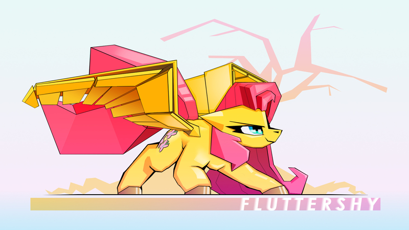 Size: 1920x1080 | Tagged: safe, artist:imadeus, derpibooru import, fluttershy, pegasus, pony, artificial wings, augmented, badass, colored hooves, flutterbadass, image, jpeg, mechanical wing, profile, solo, spread wings, wings