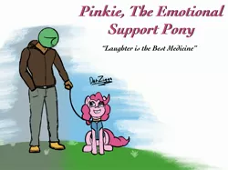 Size: 2732x2048 | Tagged: safe, artist:datzigga, derpibooru import, pinkie pie, oc, oc:anon, earth pony, human, pony, emotional support animal, image, jpeg, leash