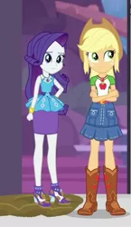 Size: 457x790 | Tagged: safe, artist:thedarkpony, derpibooru import, edit, edited screencap, screencap, applejack, rarity, equestria girls, equestria girls series, rollercoaster of friendship, cropped, image, mud, mud edit, muddy shoes, png