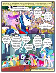 Size: 612x792 | Tagged: safe, artist:newbiespud, derpibooru import, edit, edited screencap, screencap, applejack, fluttershy, pinkie pie, princess cadance, rainbow dash, rarity, shining armor, spike, twilight sparkle, alicorn, dragon, earth pony, pegasus, pony, unicorn, comic:friendship is dragons, a canterlot wedding, background pony audience, clothes, comic, confetti, dress, eyelashes, female, floral head wreath, flower, flower in hair, hat, hoof shoes, horn, image, male, mane seven, mane six, mare, peytral, png, screencap comic, shiningcadance, shipping, smiling, stallion, straight, suit, top hat, unicorn twilight, veil, wedding dress, wings