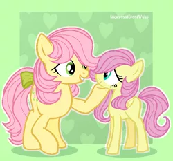 Size: 614x575 | Tagged: safe, artist:alari1234-bases, artist:pigeorgien, derpibooru import, fluttershy, posey, earth pony, pegasus, pony, base used, bow, cute, cuteness overload, duo, female, g1, g1 to g4, generation leap, hoof under chin, image, mare, png, shyabetes, tail bow