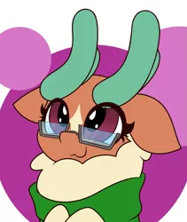 Size: 2533x3000 | Tagged: safe, artist:mrneo, derpibooru import, cashmere (tfh), deer, reindeer, them's fightin' herds, clothes, community related, cute, glasses, image, png, scarf, solo