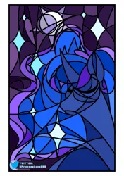 Size: 2039x2894 | Tagged: safe, artist:princessluna325, derpibooru import, princess luna, alicorn, pony, image, png, solo, stained glass