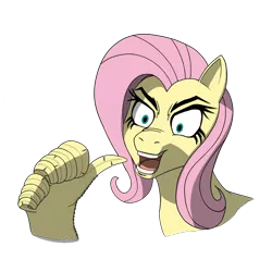 Size: 1290x1290 | Tagged: safe, artist:f0f0r3, derpibooru import, fluttershy, dio brando, image, it was me dio, it was me fluttershy, jojo, jojo reference, jojo's bizarre adventure, kono dio da, kono flutter da, meme, png, simple background, solo, teeth, transparent background